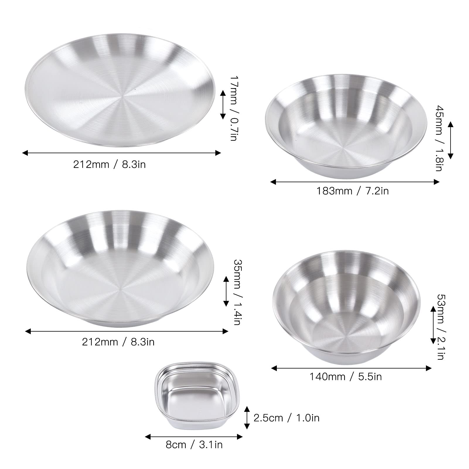 yaogohua Tableware Set of 12, Barbecue Large and Small Bowls, Camping Deep and Shallow Plates, with Fruit Knife, Picnic