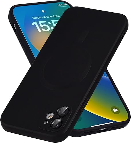 Miniatura 64 de Funda magnética para iPhone 11, suave y delgada, antihuellas, elegante funda para teléfono con protección de cámara, compatible con MagSafe, azul