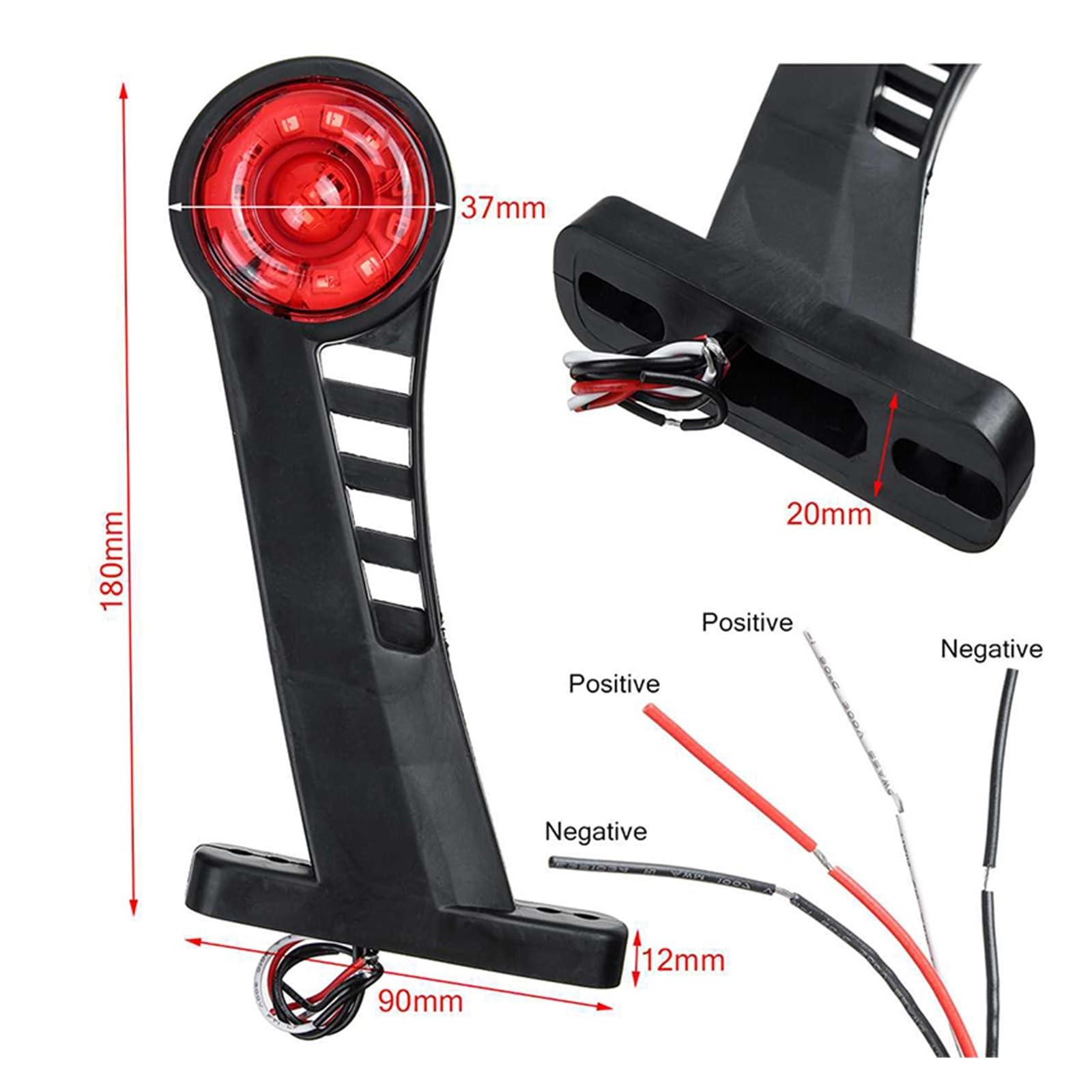 DEHIWI Lámparas incandescentes 1 Par De Luces LED De Indicador Lateral Para Remolque Universal, Lámpara De Señal, Luz Trasera Para Camión, Camión, Autobús, Caravanas, Accesorios De Lámparas, 1 Par