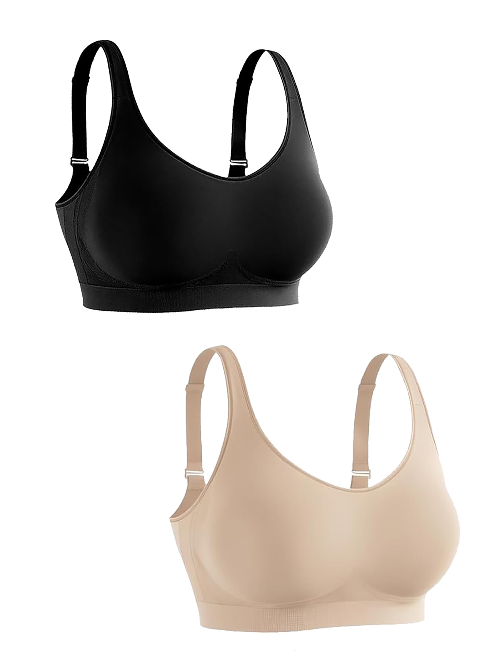 SHAPERMINT Bralettes for Women with Support Adjustable Wireless Support Bra Full Coverage No Underwire Seamless Bra