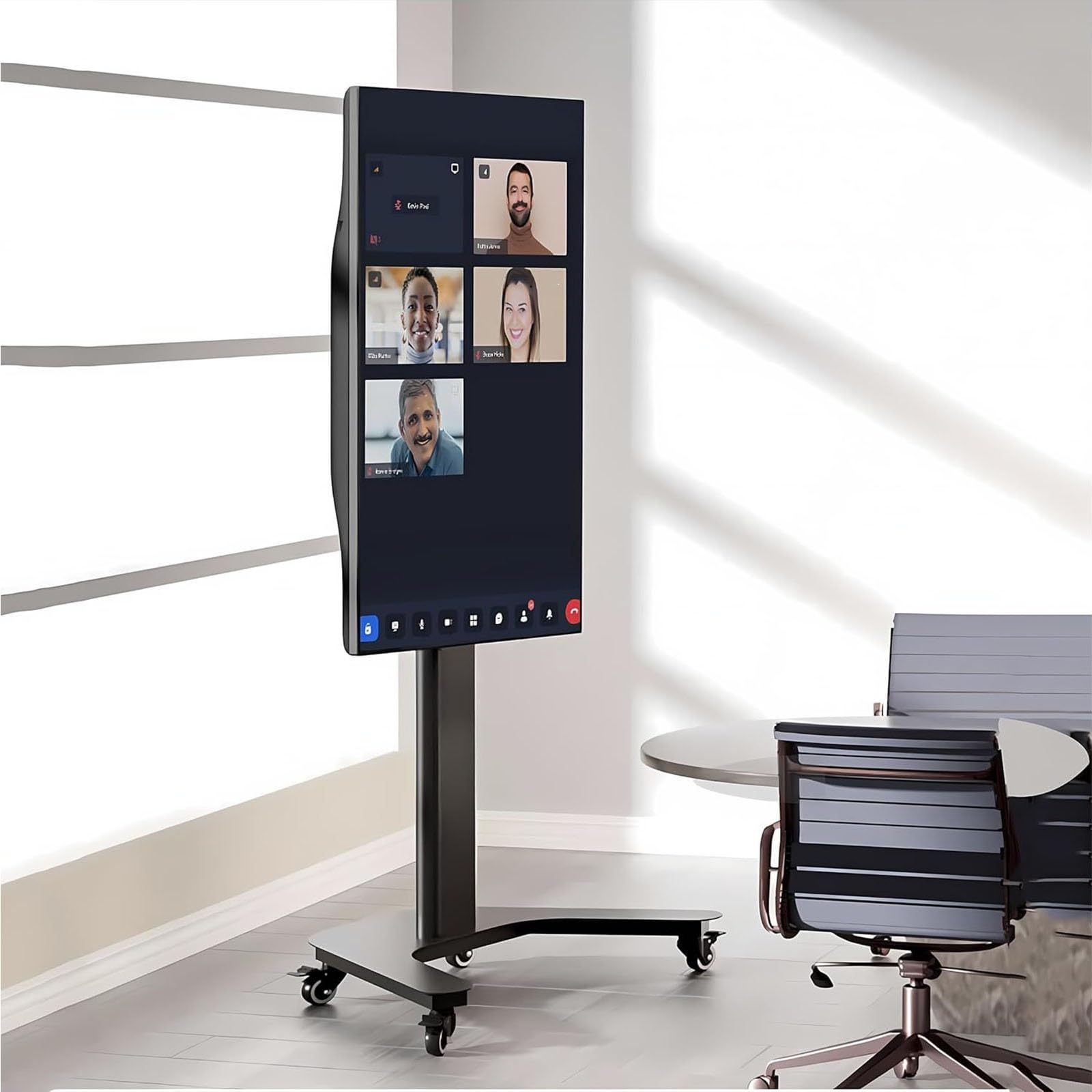 HPTHLY Mobile Tv Cart Stand With Wheels - Portable Floor Tv Stand For 32-65 In/32-65 In Tvs, 360° Horizontal And Vertical Screen Rotating Mobile Cart, Rolling Floor Stand Fo-32-70In