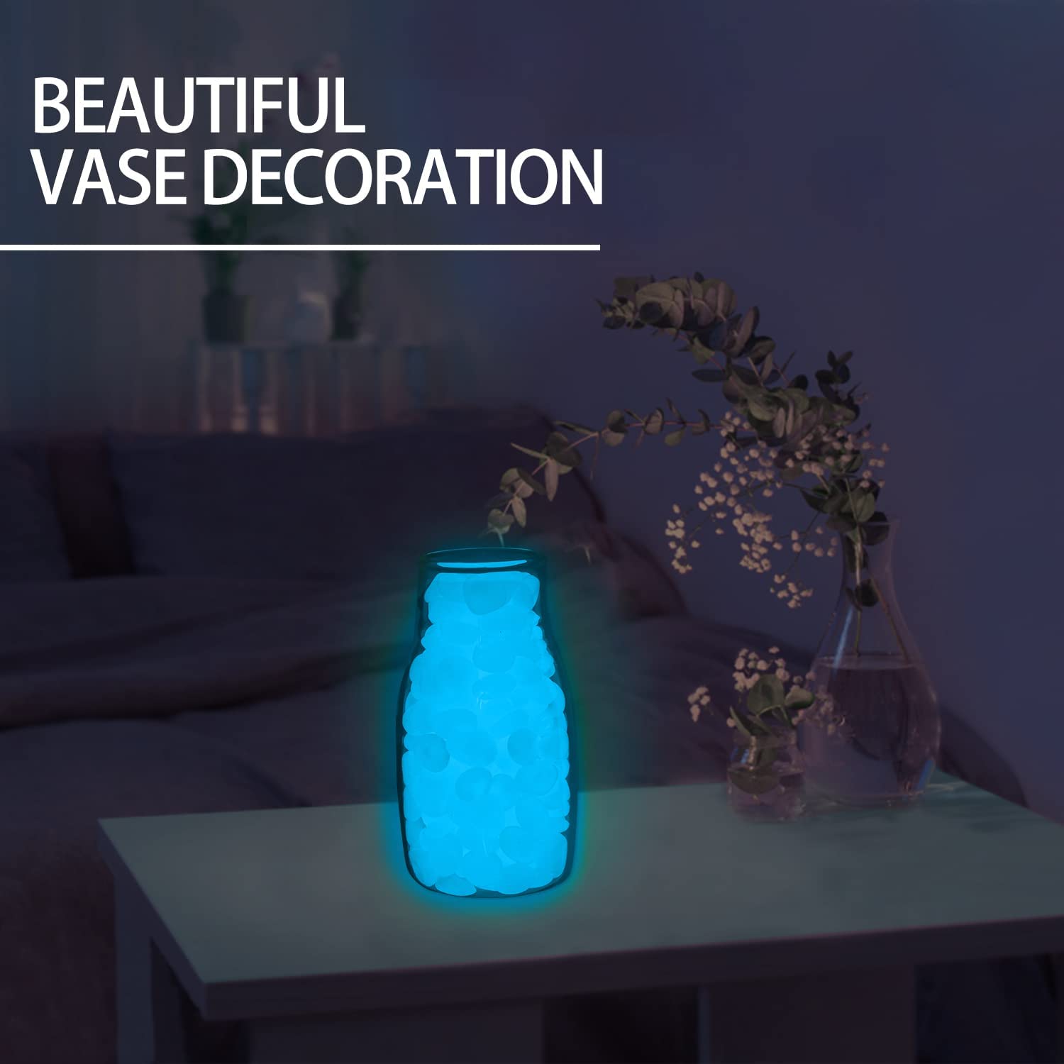HBSTK 300 pezzi pietra luminosa, pietra per vialetto da giardino, pietre decorative da giardino per vialetti decorativi esterni, percorso d'acquario prato giardino