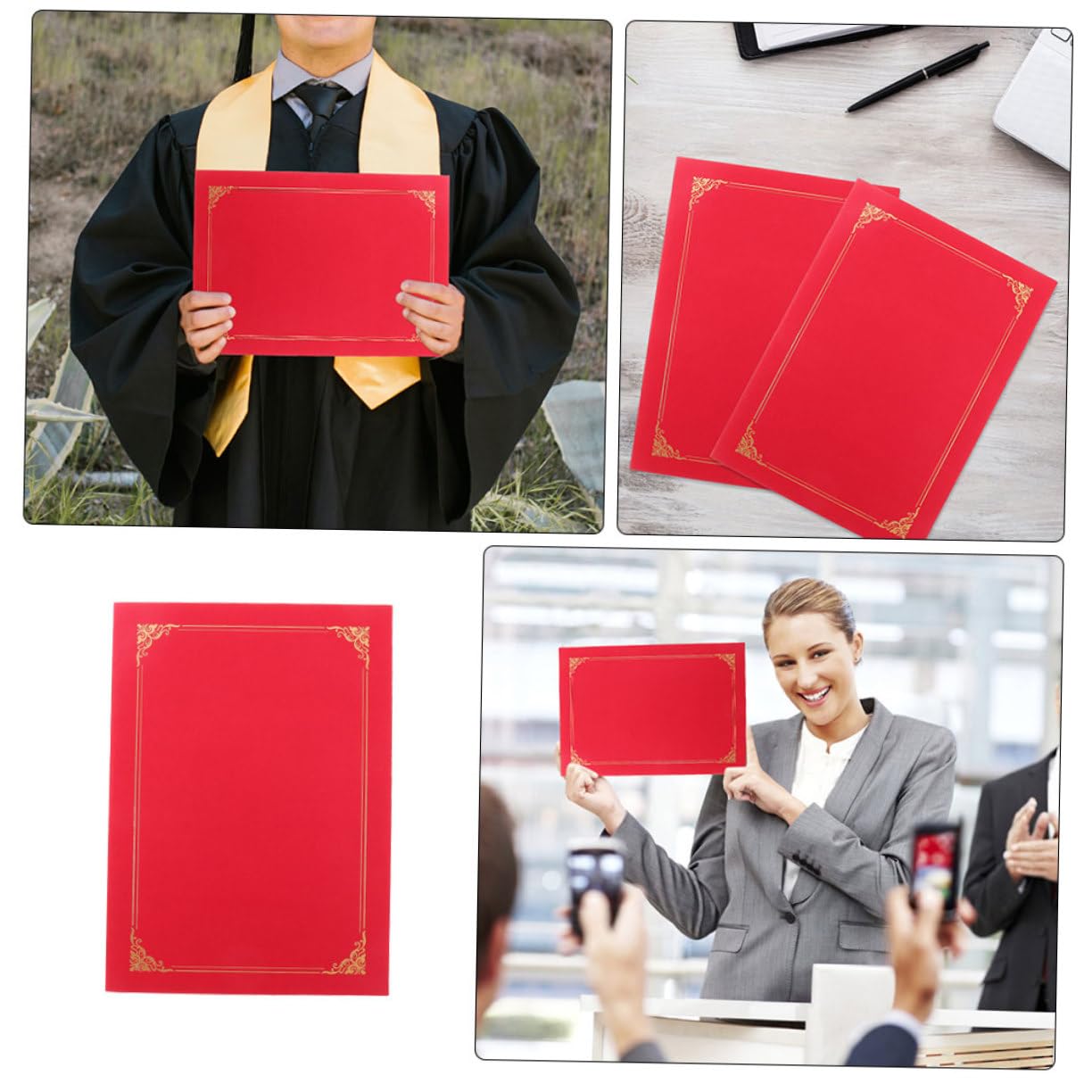 Hemobllo 20pezzi Copertine per Certificati di Carta Copertine per Certificati Creative in Carta Design Elegante Angoli Arrotondati Bordi Lisci Portatile e Leggero Protegge Documenti