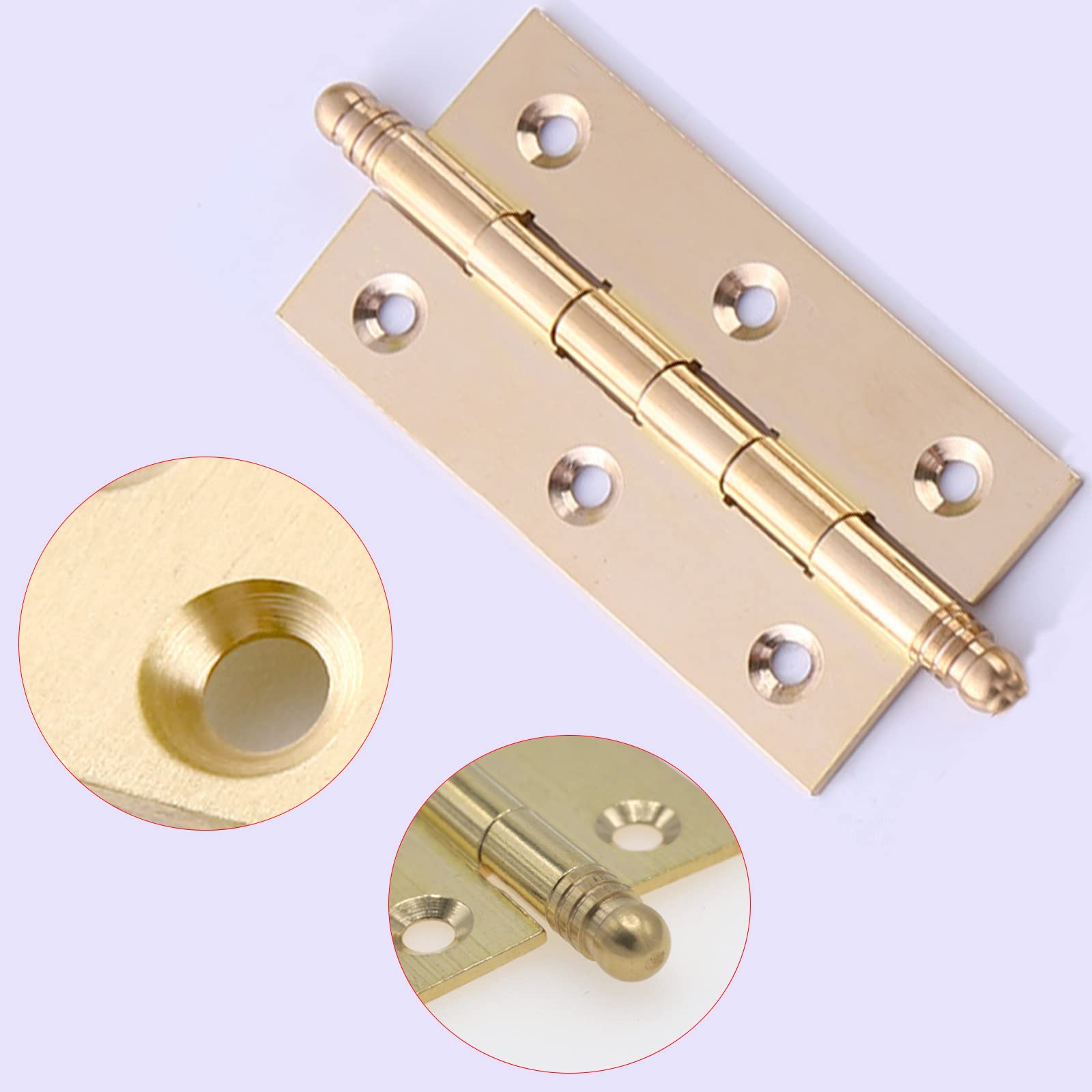 Joyangy Lot De 4 Charnières De Porte En Laiton De 6,3 Cm, Mini Charnières De