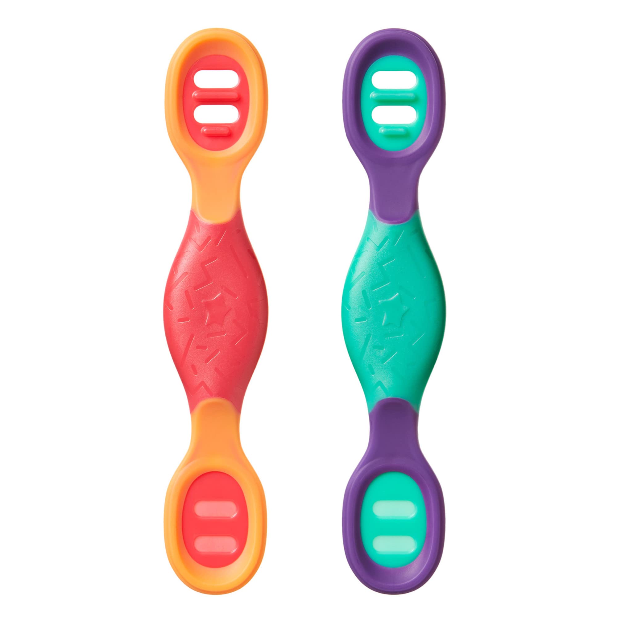 Tommee Tippee Smushee 1st Self Feeding Spoons, BACSHIELD Antimicrobial Technology | Reversible, BPA-Free (4+ Months, 2 Count)