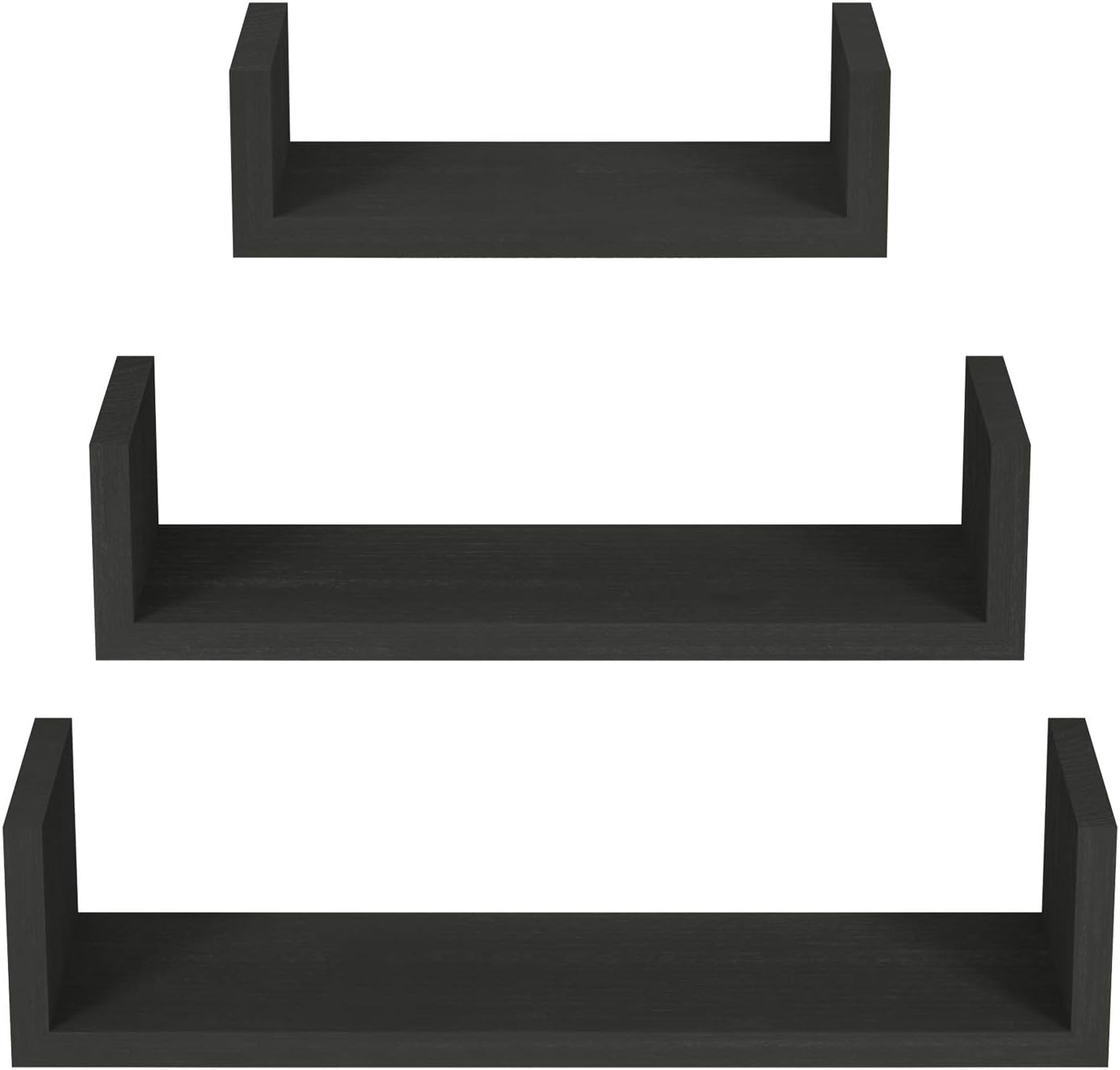 SRIWATANA Floating Shelves Wall Mounted, Solid Wood Wall Shelves, Black Home & Kitchen