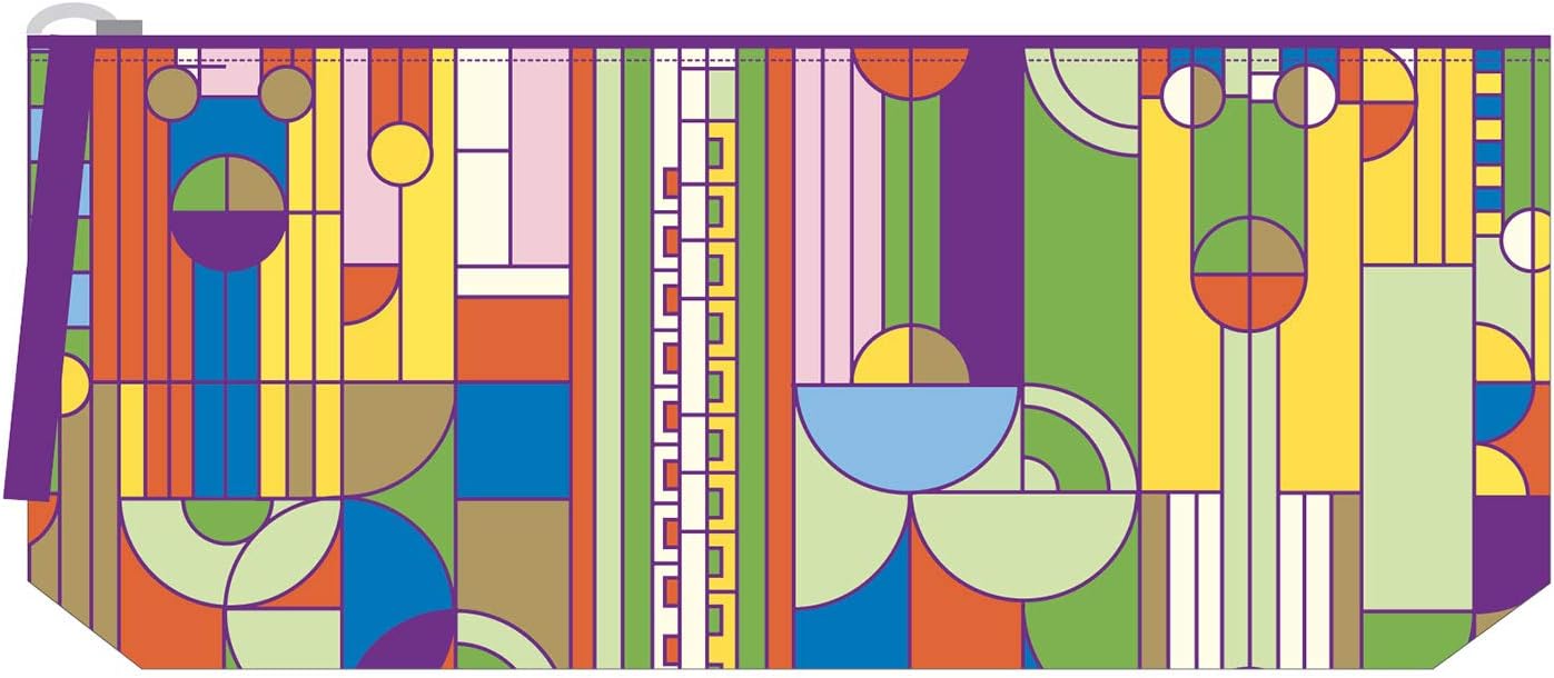 Frank Lloyd Wright Saguaro Cactus and Forms Handmade Embroidered Pencil Pouch