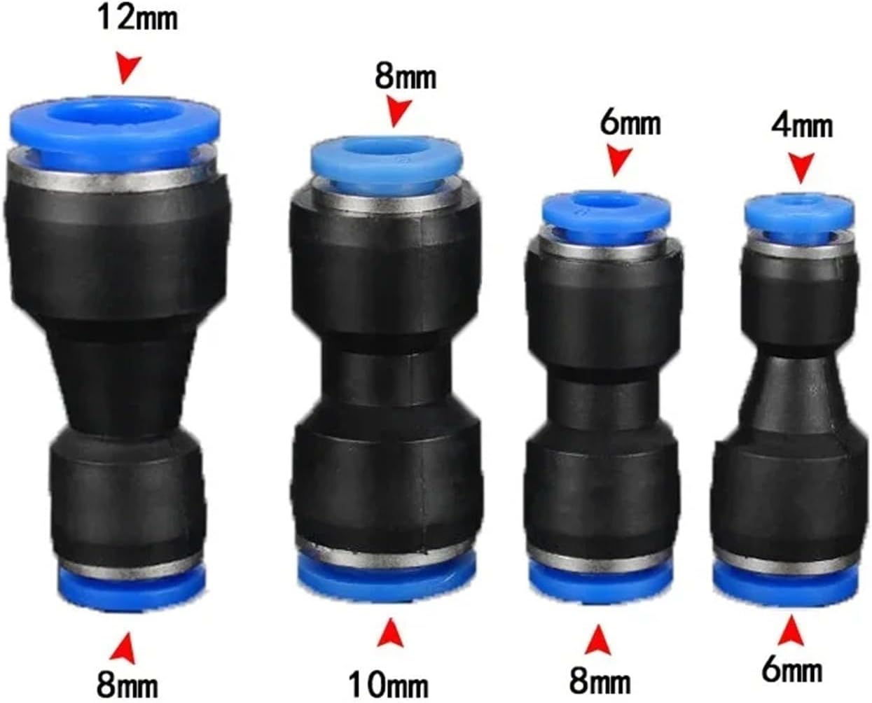 Pneumatic accessories plastic reducing connector PG push-in straight gas(16-12mm)
