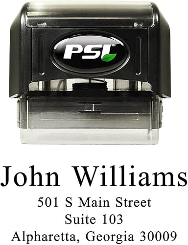 Sello de dirección de devolución autoentintado personalizado, tinta negra, Simply Serif, sello de goma personalizado