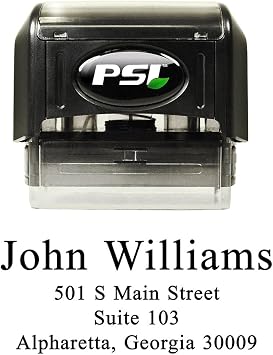 Personalized Self Inking Return Address Stamp, Black Ink, Simply Serif, Custom Rubber Stamper
