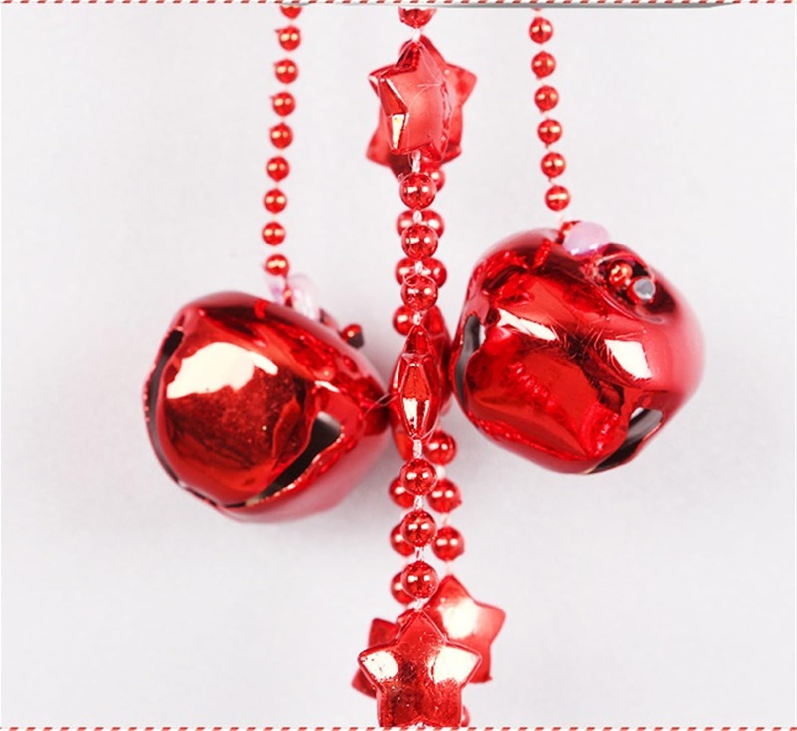Campanelle Natale Campane da Appendere for Decorazioni Natalizie 2 Pezzi for Albero di Natale Portafortuna con Fiocco Decorazioni(Rot)