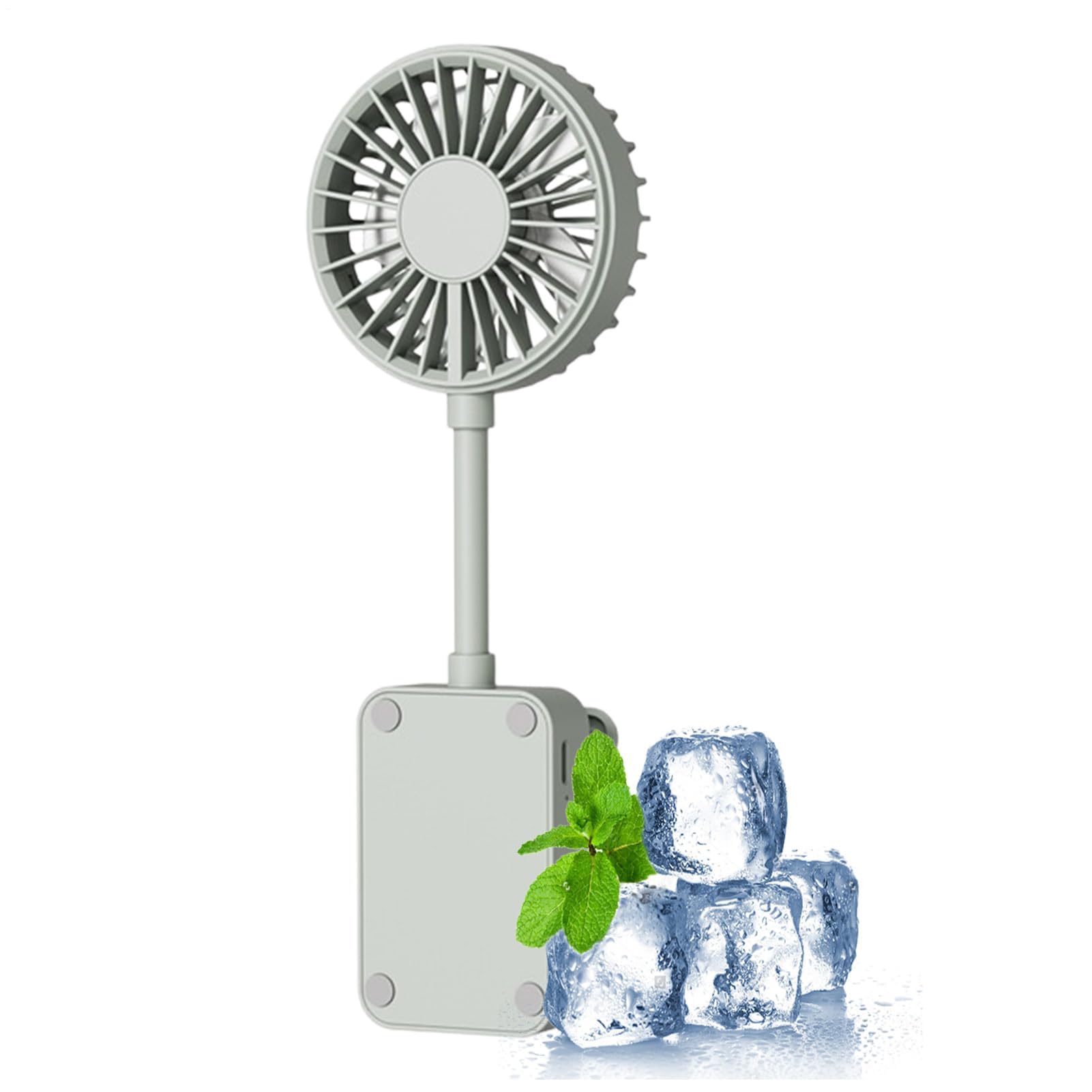 Ventilatore a Clip Ricaricabile, Mini Ventilatore Portatile con Flusso d'Aria Regolabile a 3 velocità, soffiatore Silenzioso da 7,4 x 3,7 x 20,8 cm, per Viaggi, Campeggio, Auto, Te