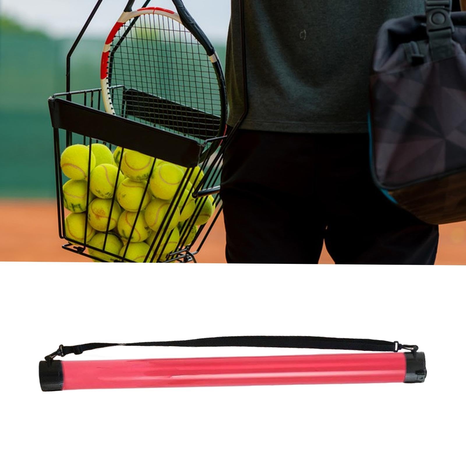 Tubo Raccogli-Palline da Tennis con Tracolla, Ideale per Il Recupero di Palline da Pickleball.