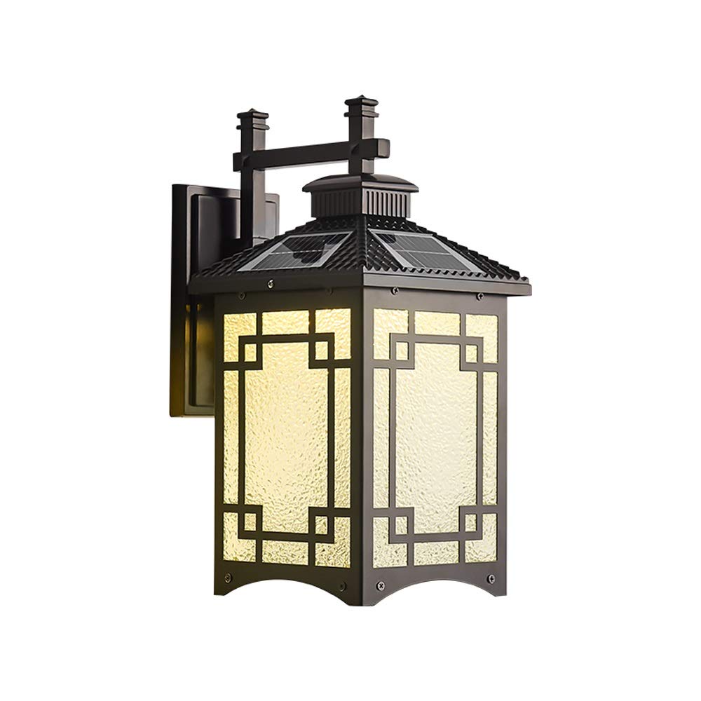 Aluminiowa wodoodporna kreatywna szklana lampa solarna LED do domu ogrodu retro europejski styl retro lampa ścienna na patio okno