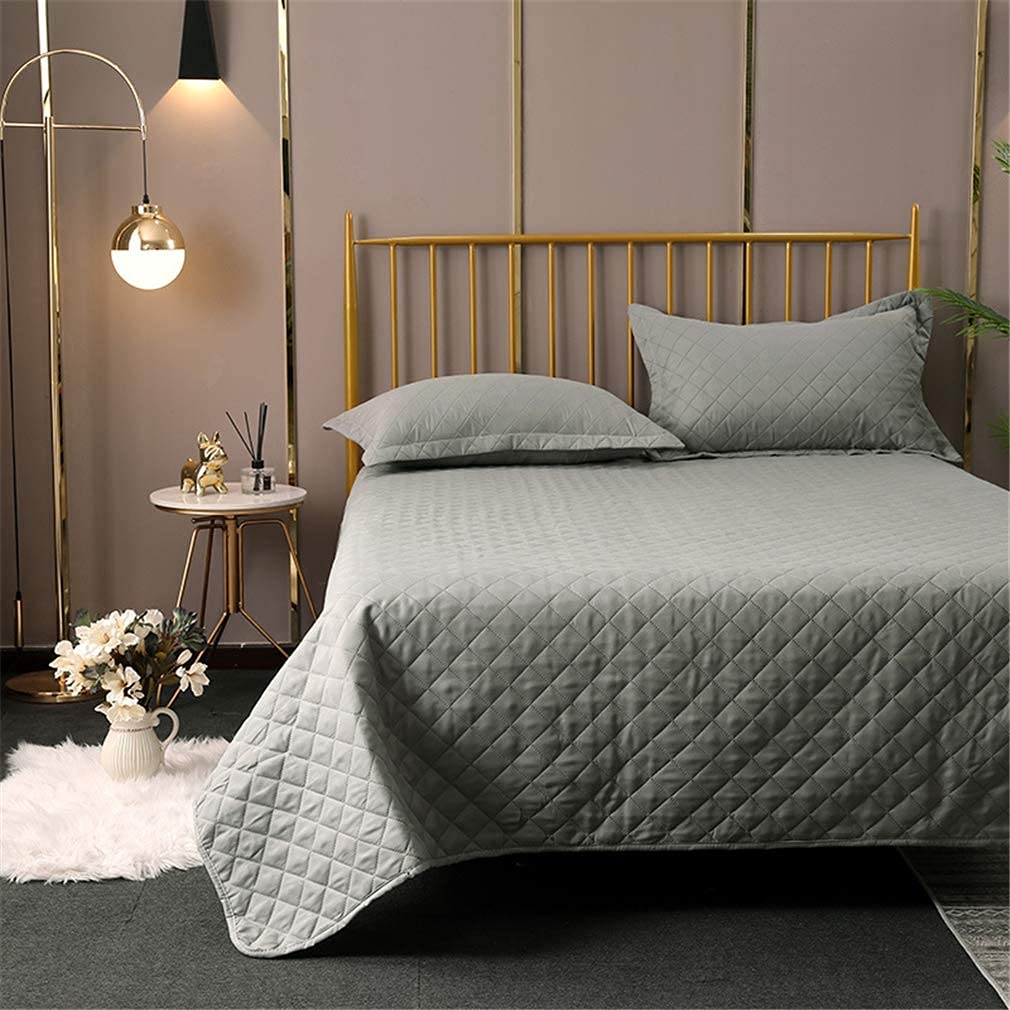 Colcha Acolchada King Size Color Negro/Blanco 3 Piezas Algodón Patrón Cuadrado Edredón Reversible Doble Colcha Juego De Cama con 2 Fundas De Almohada 50 X 70 Cm,Black,