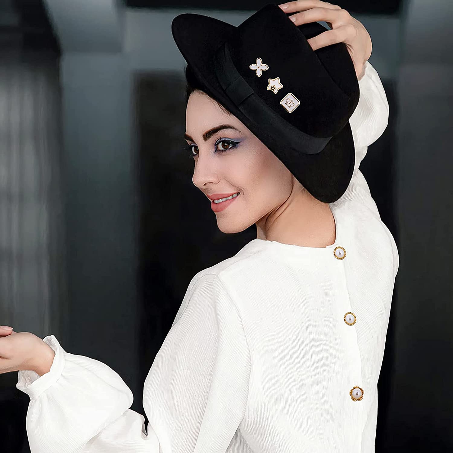 TERRIFI Brooch Buttons Cover, 80 Pcs Safty Button Pins Blouse Pins Women Button Pins Jewelry for Clothing Hats Jacket Bags Accessories Supplies DIY Crafts