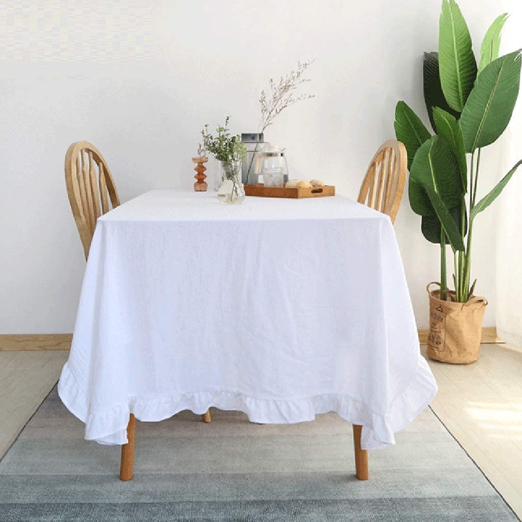Nappe rectangulaire coton contre les rayures de table basse salon blanc vert