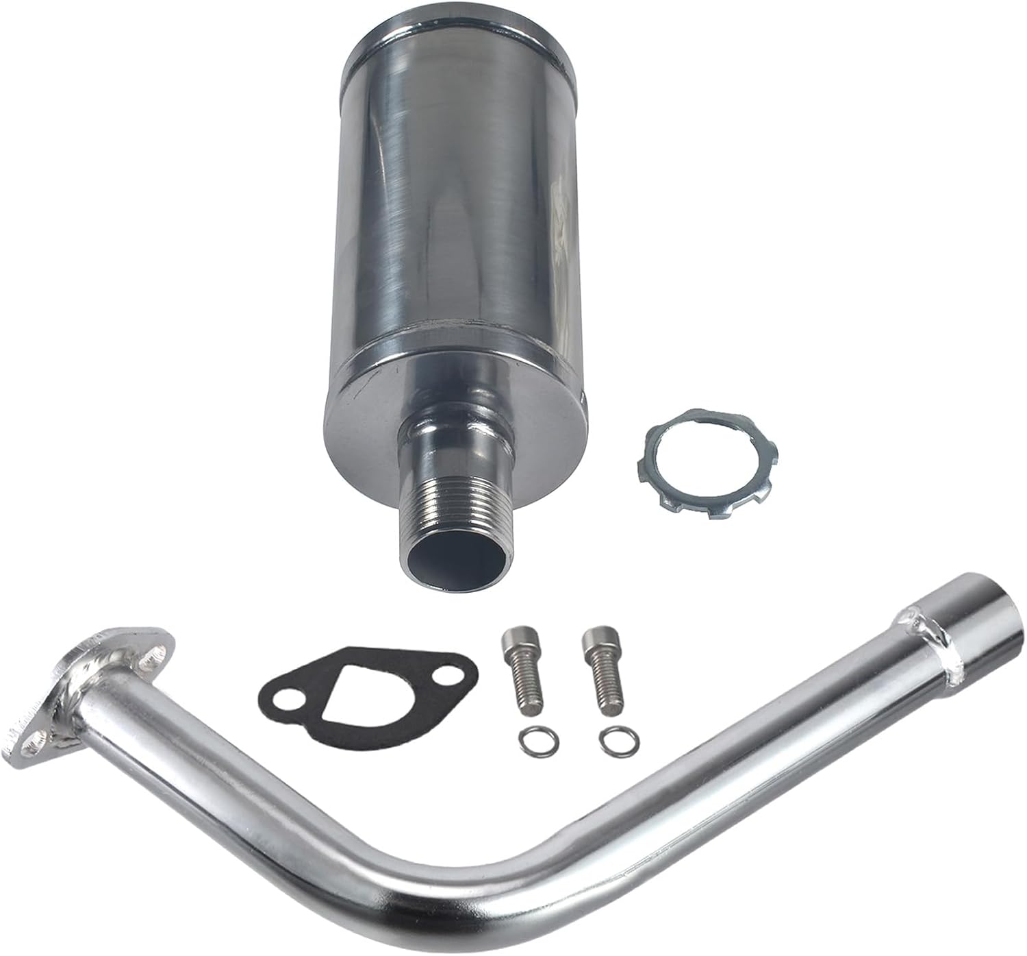 Exhaust With Muffler For Predator 212cc 196cc 6.5HP for Honda GX160 GX200 for Coleman CT200U BT200X CT200u-ex Mini Bike Go Kart part sliver