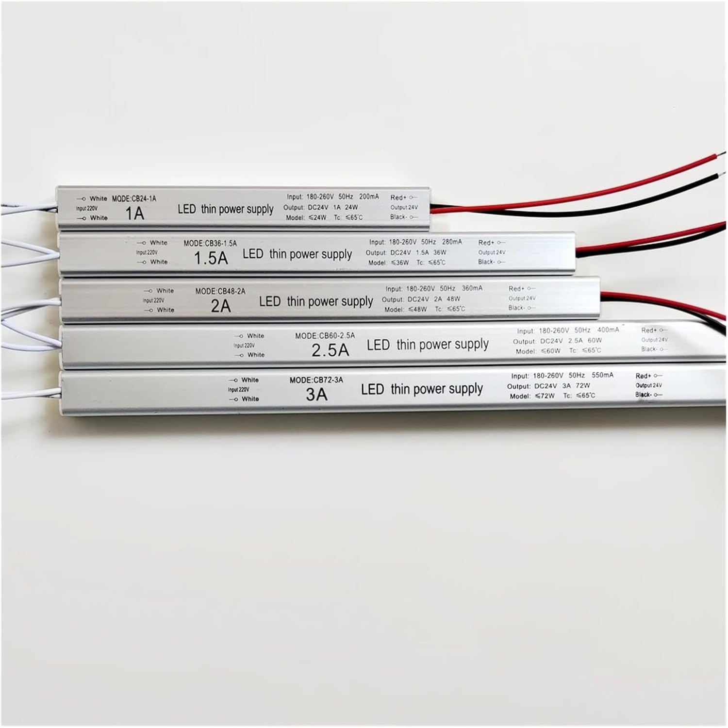 1 Pcs AC220V to 24V 1A 1.5A 2A 2.5A 3A LED Driver Ultra-Thin LED Power Supply Lighting Transformer Suitable for Ultra-Thin Advertising Light Box(DC24V-3A-72W)