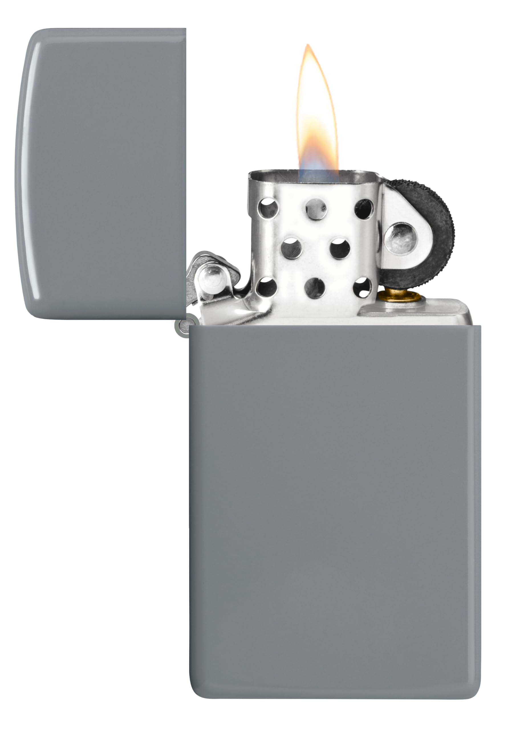 Zippo Accendino, Slim Grigio piatto, 1 x 3,5 x 5,5 cm
