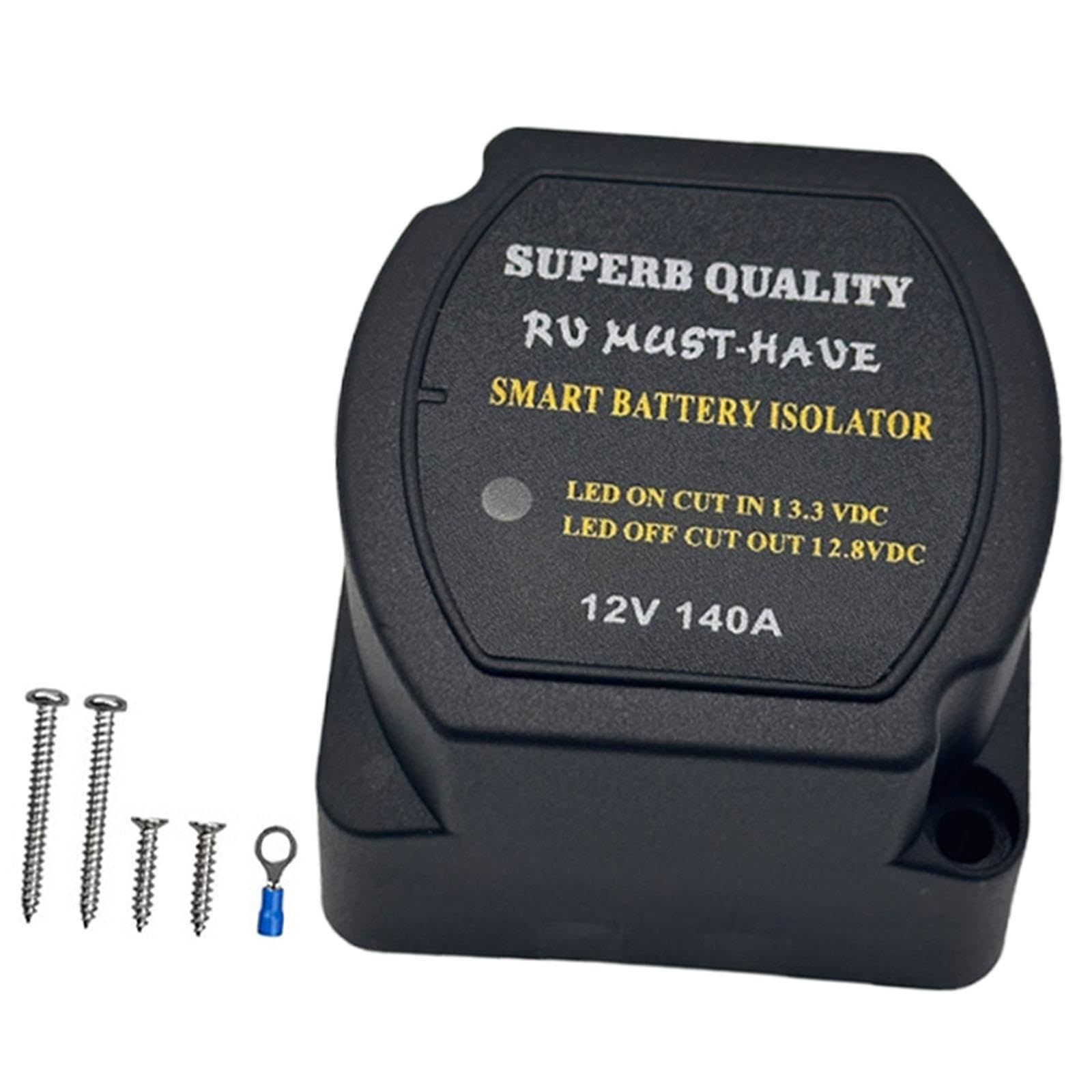 Qianly Aislador Inteligente de Batería Doble, 12 V, 140 a, Protector de Batería, Relé de Carga Automático de Alto Rendimiento para Vehículos Recreativos