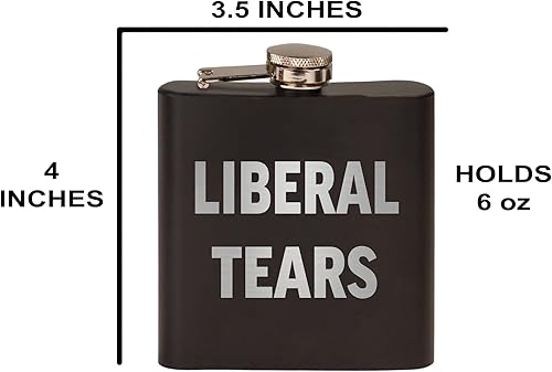 Miniatura 3 de Funny Liberal Tears - Petaca de acero inoxidable de alta calidad, color negro mate, es un gran regalo para él, papá, padre, conservador o republicano