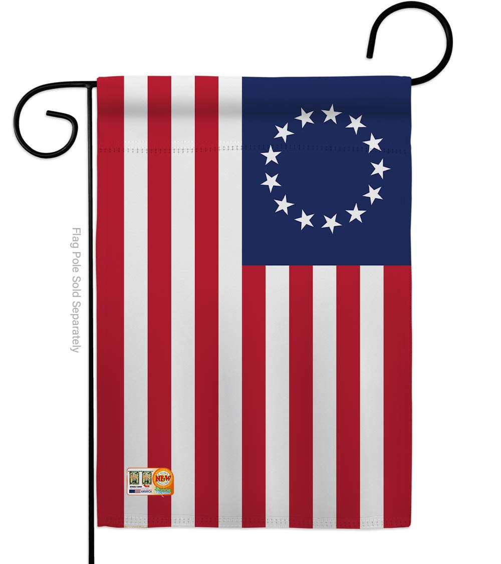 Historic Betsy Ross Garden Flag Patriotic July Memorial Veteran Independence United State American Small Decorative Gift Yard House Banner Made in USA 13 X 18.5