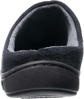 isotoner Men's Open Back Slipper with Memory Foam and Indoor/Outdoor Sole