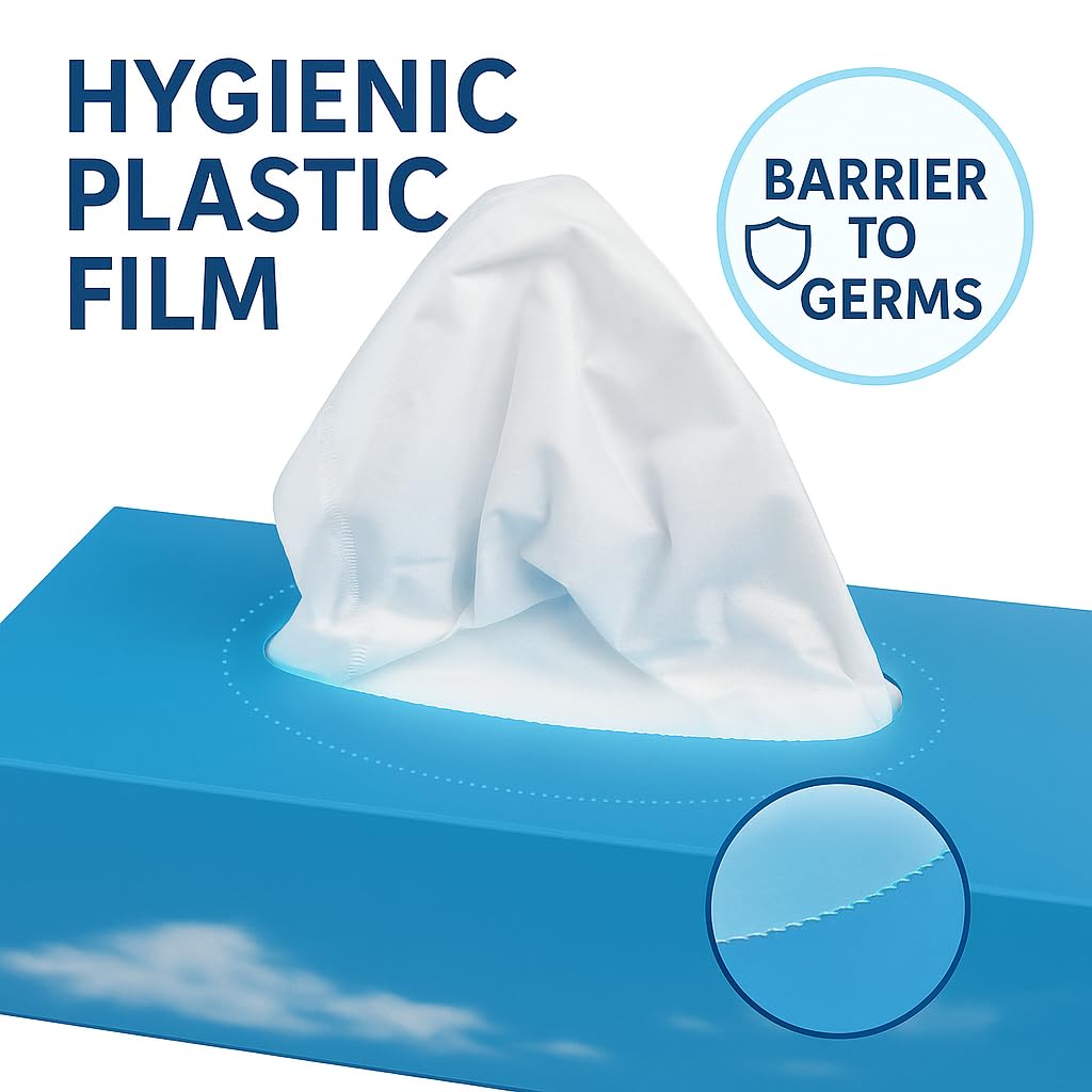36 scatole da 100 salviette bianche morbide per il viso (3.600 in totale) | 2 strati con pellicola di plastica igienica | design facile da erogare | per casa, ufficio, hotel, scuola e cura