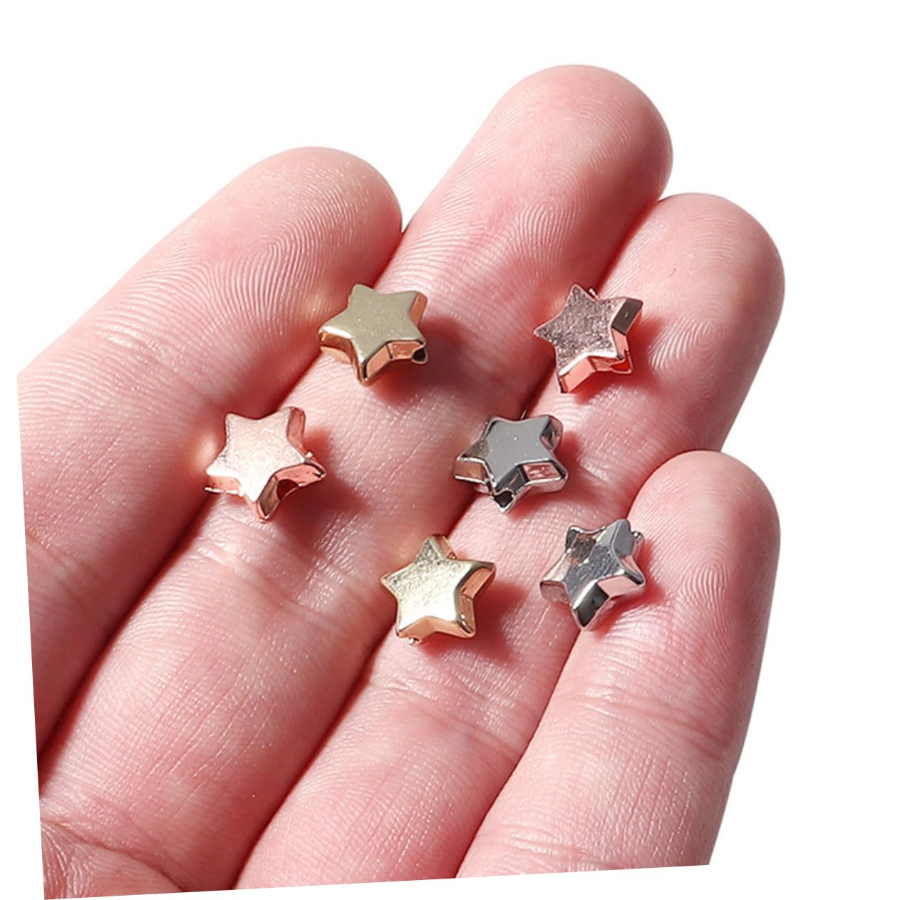 STOBOK 4 Sätze Pentagramm-abstandsperlen Makramee Hoop Nasenring Perlen Für Armbänder Bausatz Schmuck Draht Piercing-schmuck Muschelkette Handgefertigte Perlenkette Ccb 300 Stück * 4