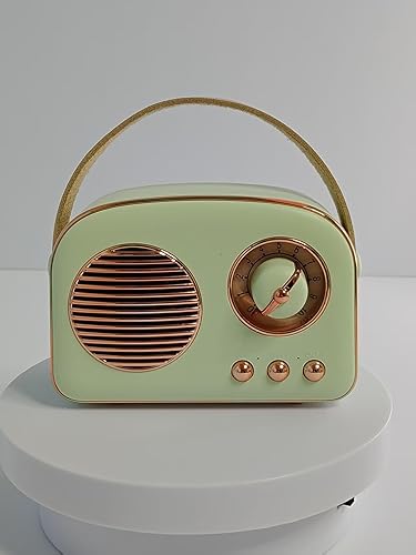 Altavoz Bluetooth retro de 5 W con radio FM, inalámbrico vintage con batería de 10 horas de reproducción de 500 mAh, Bluetooth 5.0 TFAUXUSB, mini