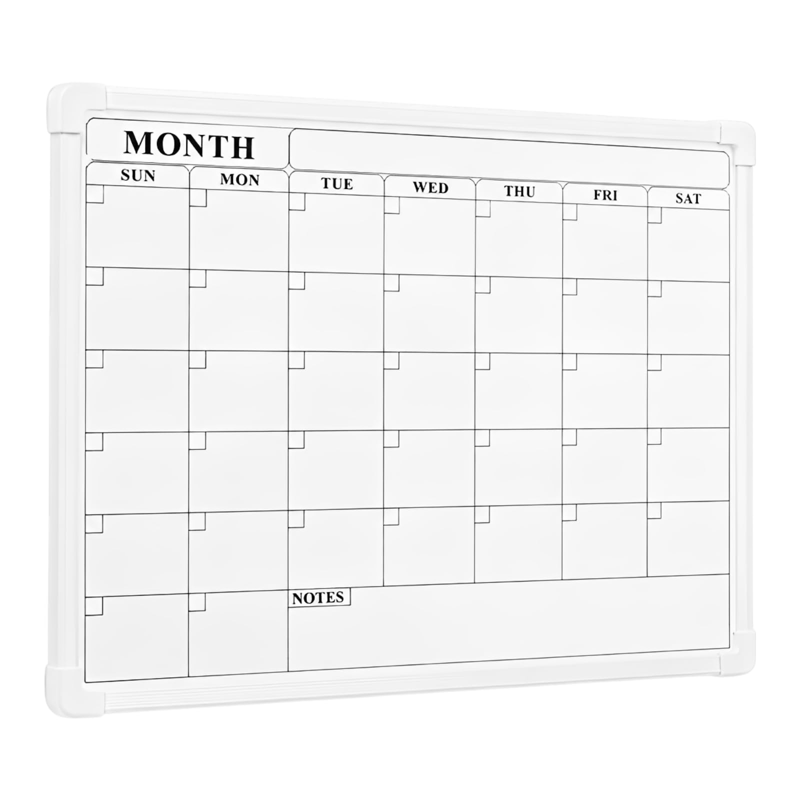Calendrier tableau blanc effaçable à sec double face 30 x 40 cm pour mur, bords arrondis sécurisés, calendrier mensuel aimanté au métal, pour la planification à la maison et au bureau