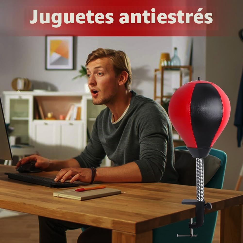 Punchingball boxeo y saco para escritorio: abrazadera de mesa y accesorios antiestrés