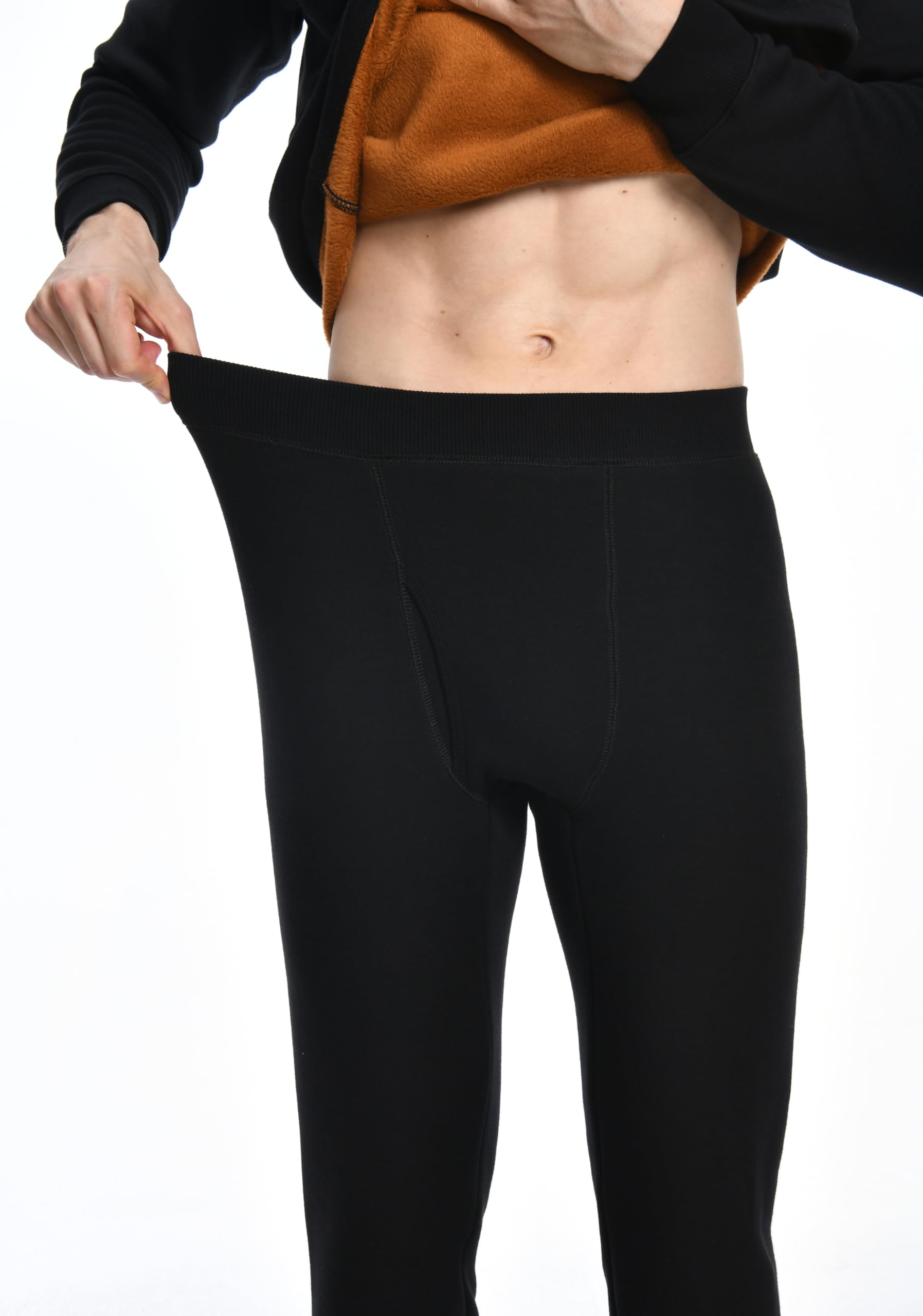 Nutria Set Intimo Termico da Uomo Spesso in Vello Interno Pesante, Biancheria Intima con Foderato in Pile, Strato di Base Invernale per Esterni Tempo Freddo Estremo Flessibile Super-Caldo U10