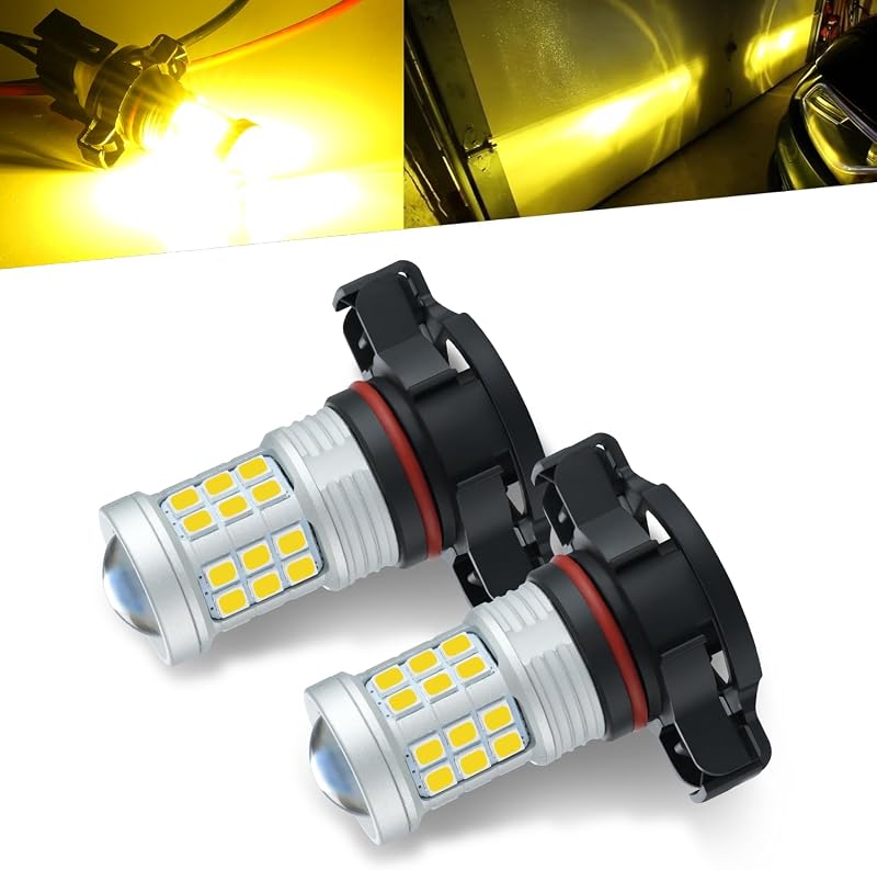 Lâmpadas LED para farol de neblina 2504 PSX24W 12276 KISLED 1300 lm amarelo-dourado – Par
