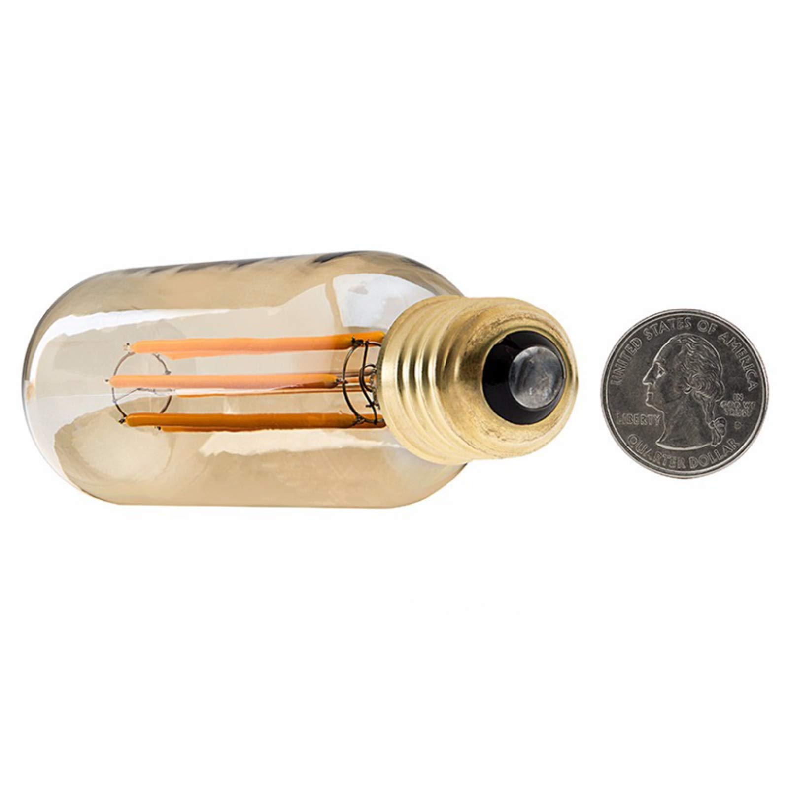 Bombilla Tubular filamento LED Antigua Estilo Edison Regulable 6 W, lámpara Cabeza, Forma Tubular T45, reemplaza la lámpara incandescente 60 W, 600 LM, 4 Paquetes, 6,00 W