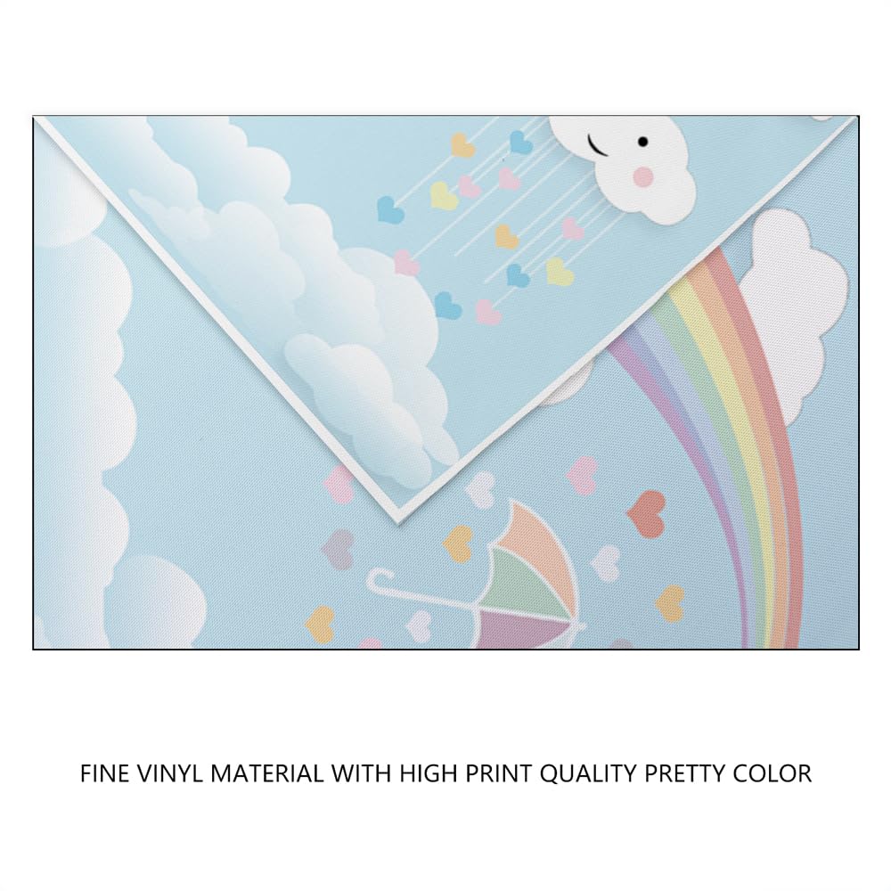 Aoihrraan 200cm Diametro Unicorno Il giro Sfondo per la Fotografia Unicorno Corno dorato Fiori Stella Arcobaleno Sfondo per Kid Bambini Compleanno Torta Smash Festa Baby doccia Puntelli