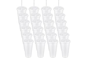Reusable Bulk Plastic Tumblers with Lids and Straws for Birthdays, Parties, and Iced Coffee