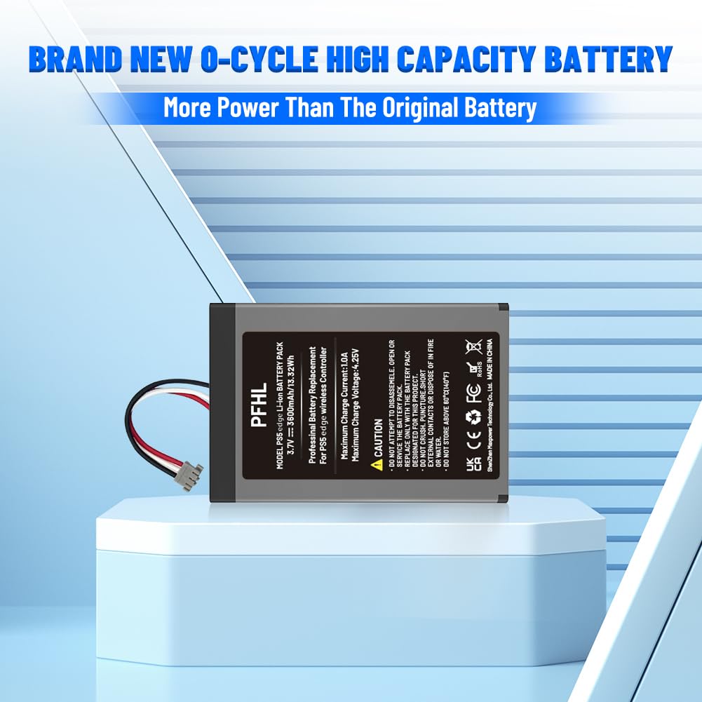Confezione da 2 batterie per controller PlayStation Dualsense Edge (2026), 3600 mAh, batteria ad alta capacità per PS5 Dualsense Edge con kit di strumenti di riparazione