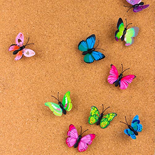 Yalis Decorative Thumb Tacks 12 Pcs Colorful Cute Pushpins for Feature Wall, Whiteboard, Corkboard, Photo Wall (Butterfly)