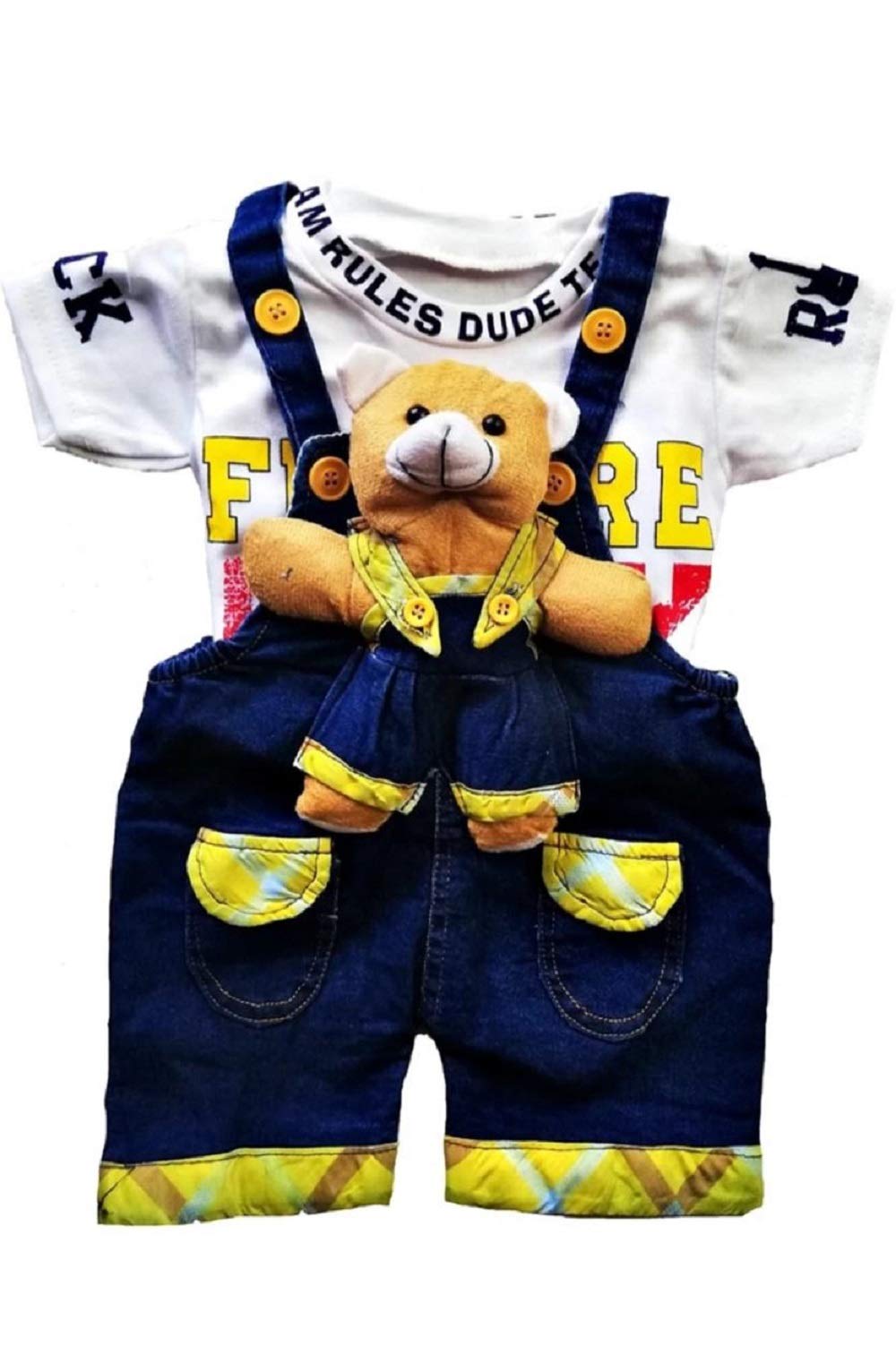 CRUNCHY NEXT GENERATION CHOICE Girl kid and Boys kid Dungaree(9 TO 12 MONTH)