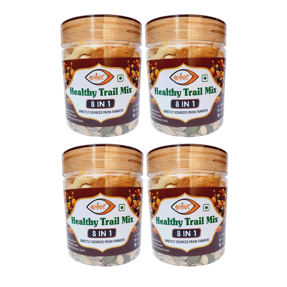 AVANS 8 in 1 Trail Mix | Mixed Nuts and Seeds Food | Crunchy Everyday Food Blend for Travel and On the Go | Suitable for Tea Time, Office Food and Regular Munching Option - 200gm, (4 Packs)-image-25