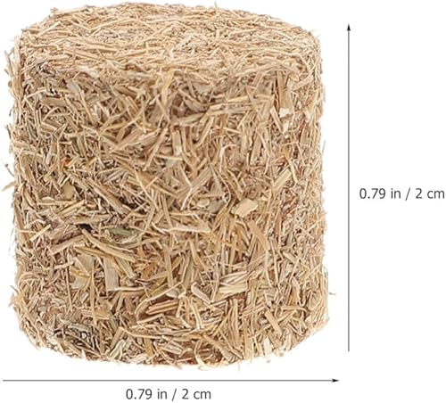Miniatura 5 de Toyvian 8 piezas de mini pacas de heno de imitación de otoño para decoración de cosecha, pequeña decoración decorativa de Hayrick estireno nieve