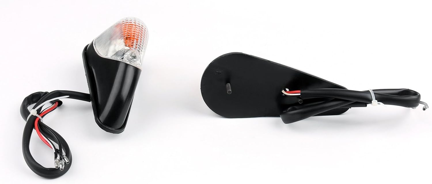 Areyourshop Smoke Front Turn Signals For Kawasaki Ninja EX 250 1988-2007, for YAMAHA YZFR6 2006-2007 (Front Only)