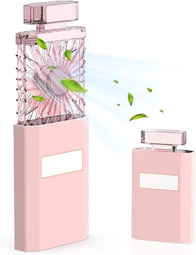 Mini ventilador de mano, ventilador de mano portátil de cristal, 3 velocidades, recargable por USB, ventilador de mano elástico con tabletas,