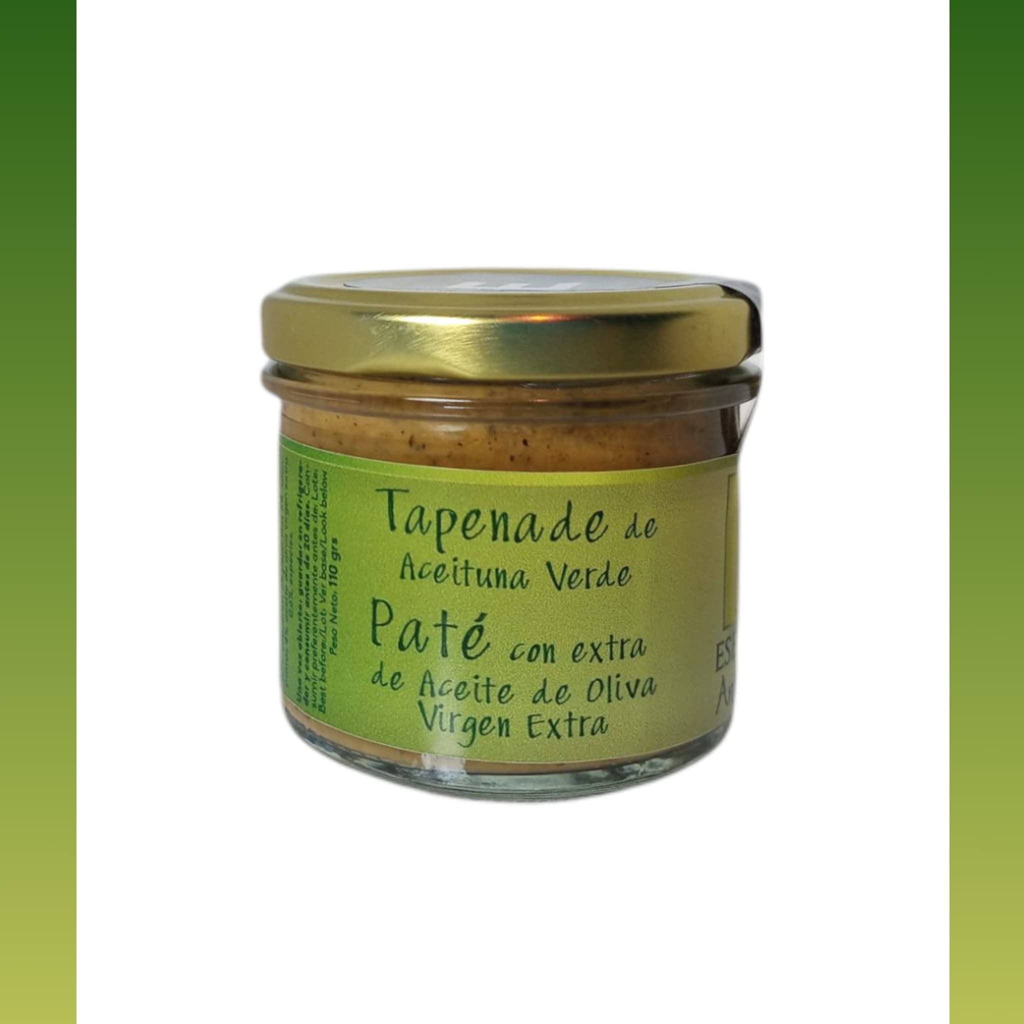 Paté artesano de Aceituna Verde con Aceite de Oliva Virgen Extra 110gr