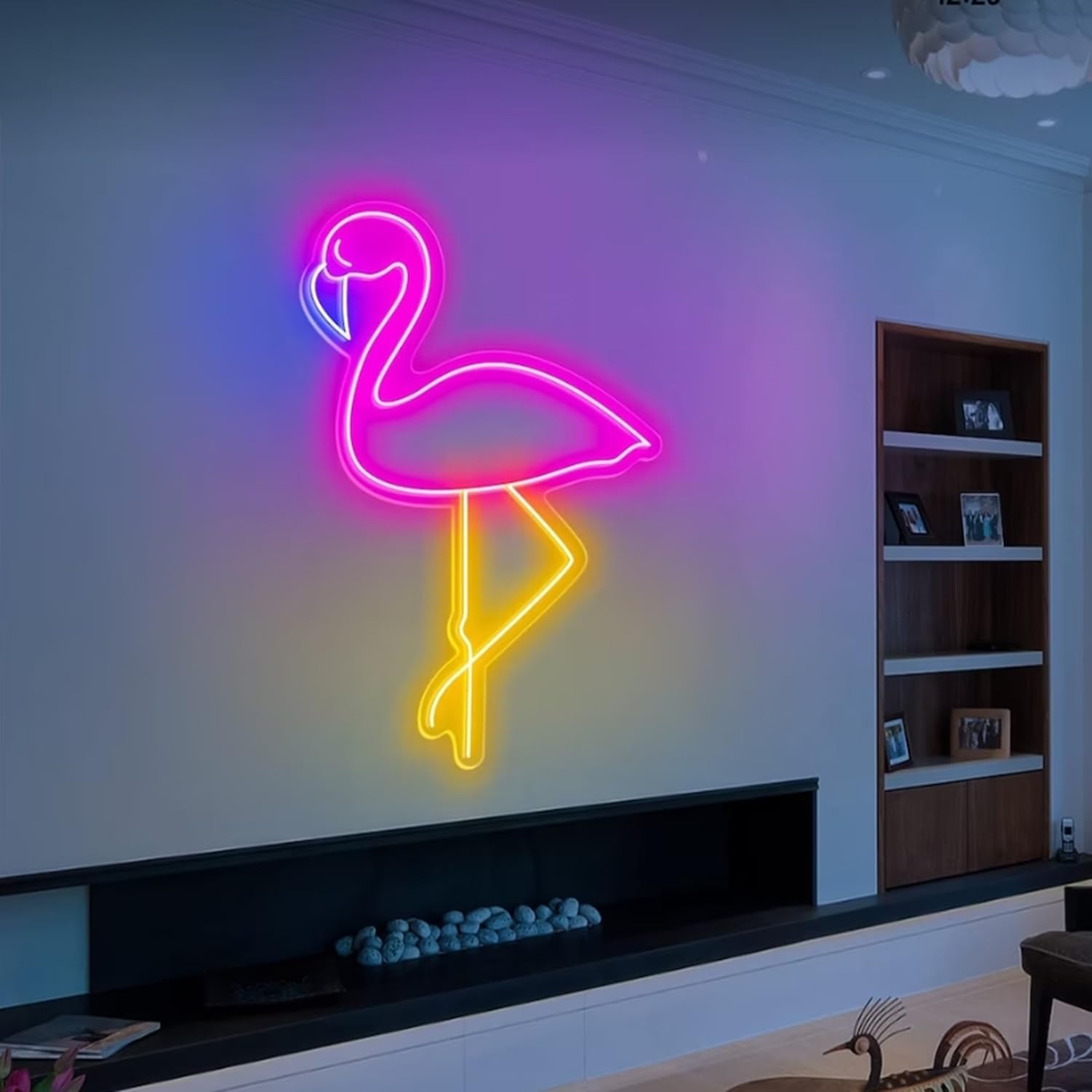 LED Flamingo mit Sockel Nachtlicht,Dekor Neonleuchte für Weihnachten