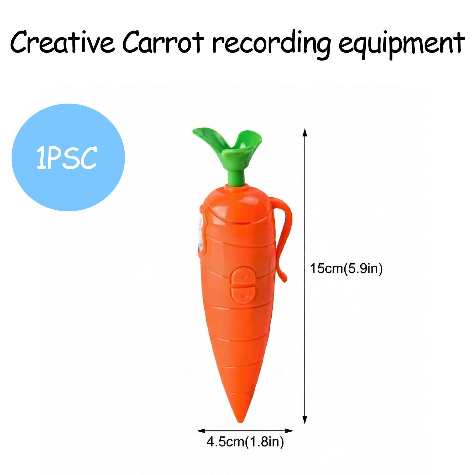 Pluma de grabación de audio en forma de zanahoria con función de reproducción y escritura, 60 segundos de memoria de voz, regalo original y educativo para niños y estudiantes, con tinta recargable (1)