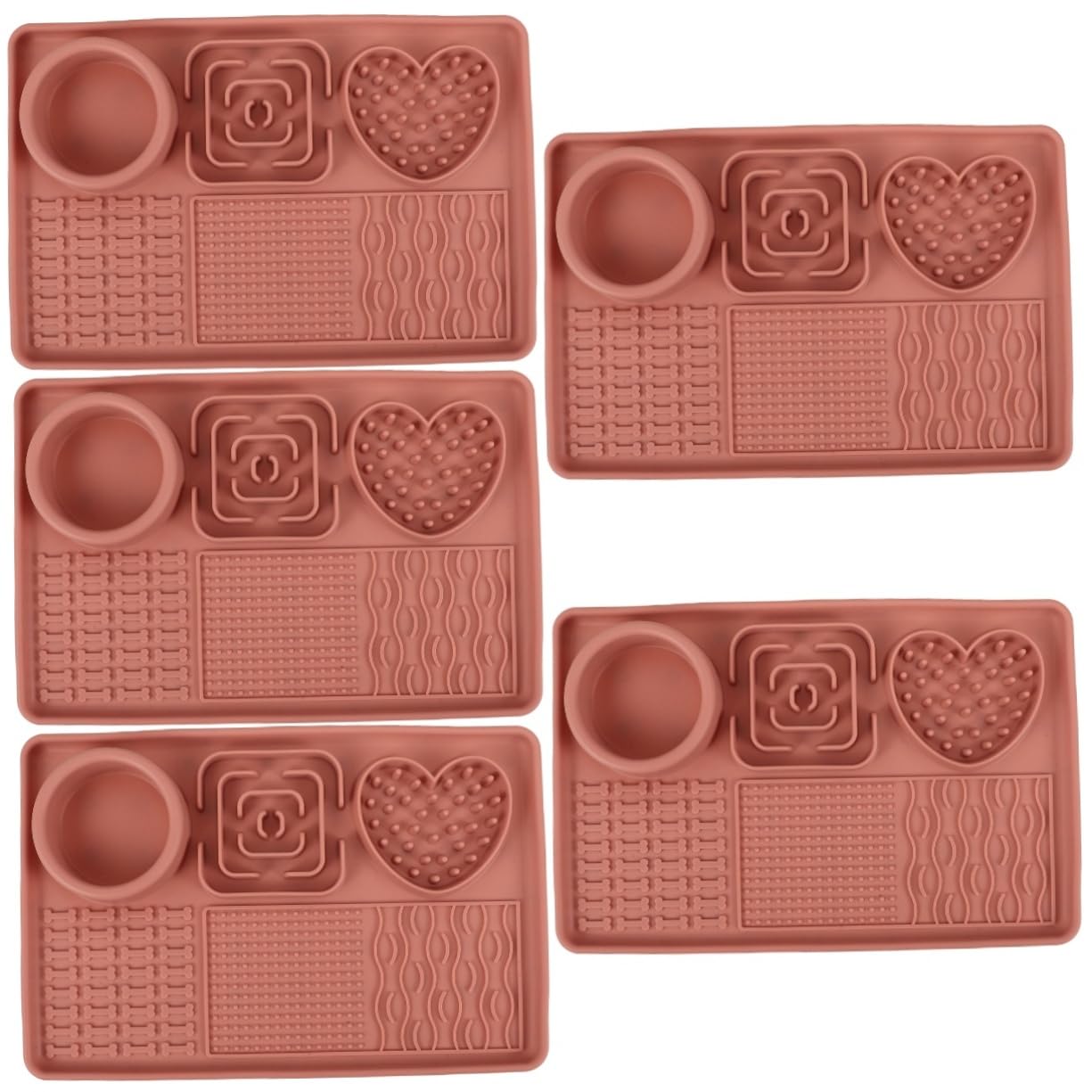 INOOMP 5stücke Hundeslow-futtermatte Saugnapf Langsame Fütterung Pad Für Haustiere Großes Rutschfestes Design Zur Langsamen Für Stressabbau Und Beschäftigung