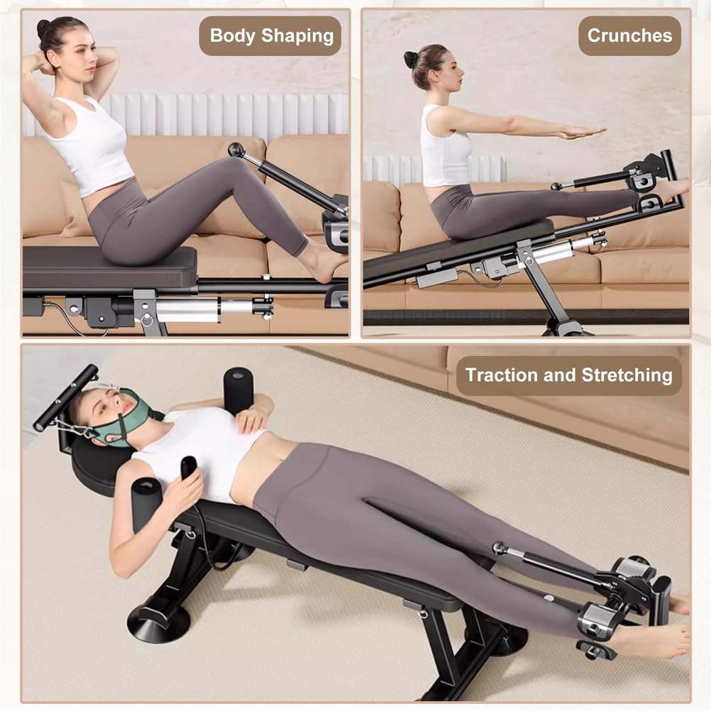 Mesa De Tracción Eléctrica De Cuerpo Completo, Mesa De Descompresión y Estiramiento Cervical y Lumbar para Alivio De La Tensión, Máquina De Descompresión De Espalda